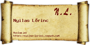 Nyilas Lőrinc névjegykártya